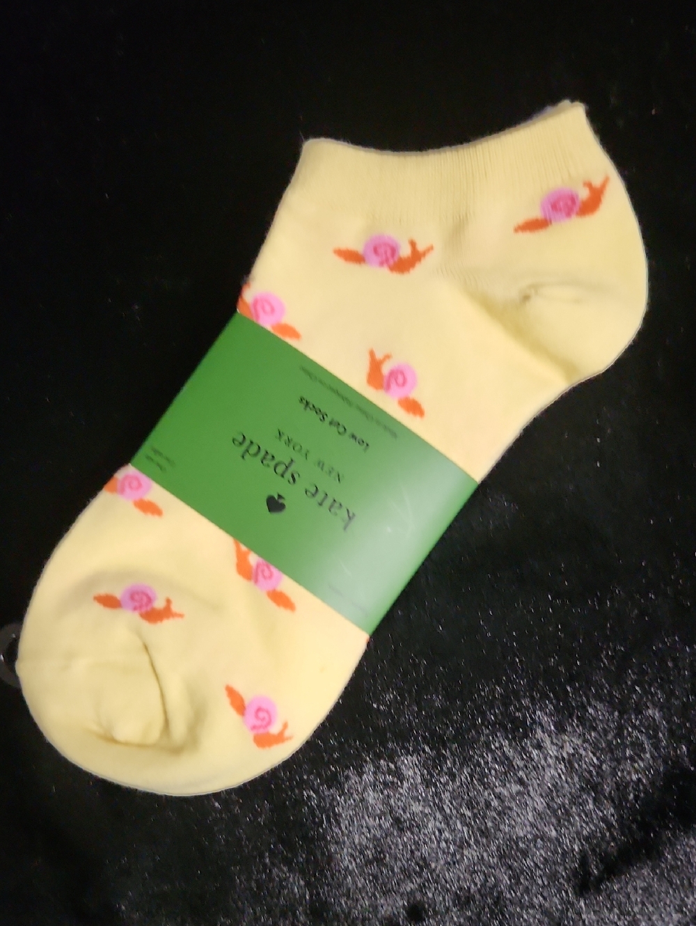 kate spade Yellow Ankle Socks with Pink & Orange Snail Motif